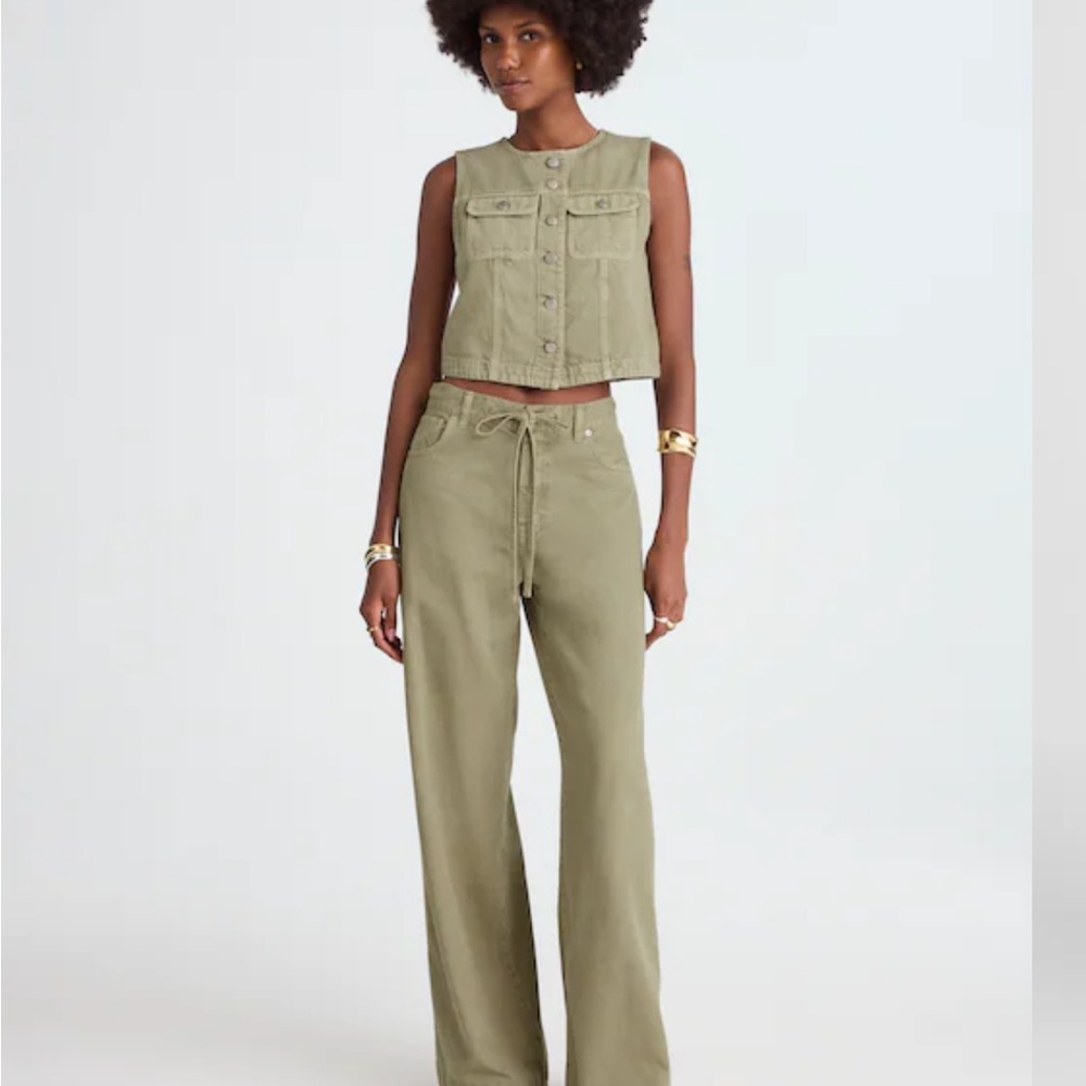 Madewell Olive Wide Leg Pants
